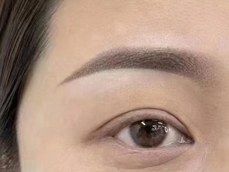 After embroidered eyebrows